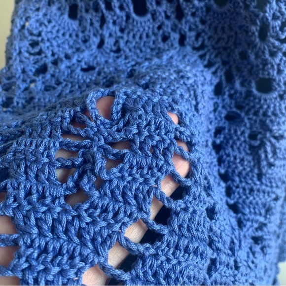 Crocheted handmade Dress, blue‎ size medium/large. - Picture 6 of 12